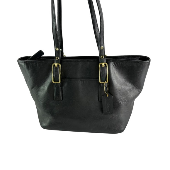 Genuine COACH Black Leather Legacy Hamptons West Market Tote Bag - Picture 5 of 16